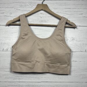Torrid womens ribbed bralette size 1 molded cups beige comfort casual